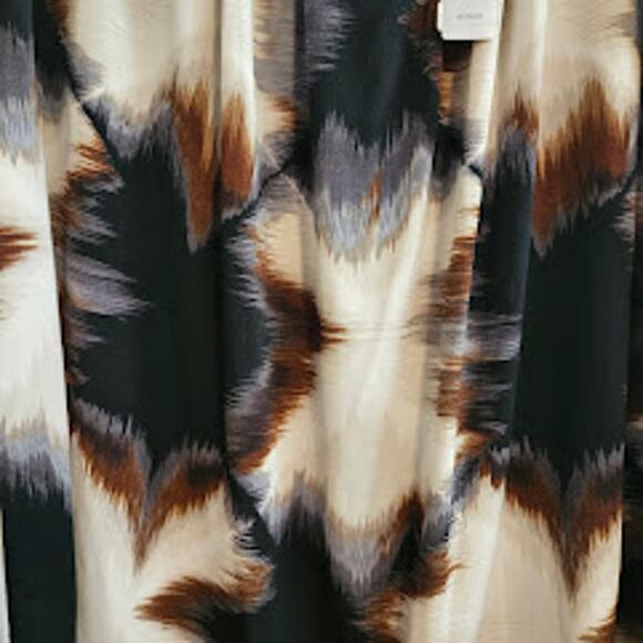 3X Brown and tan Worthington blouse with back zip embellishment - Picture 6 of 8